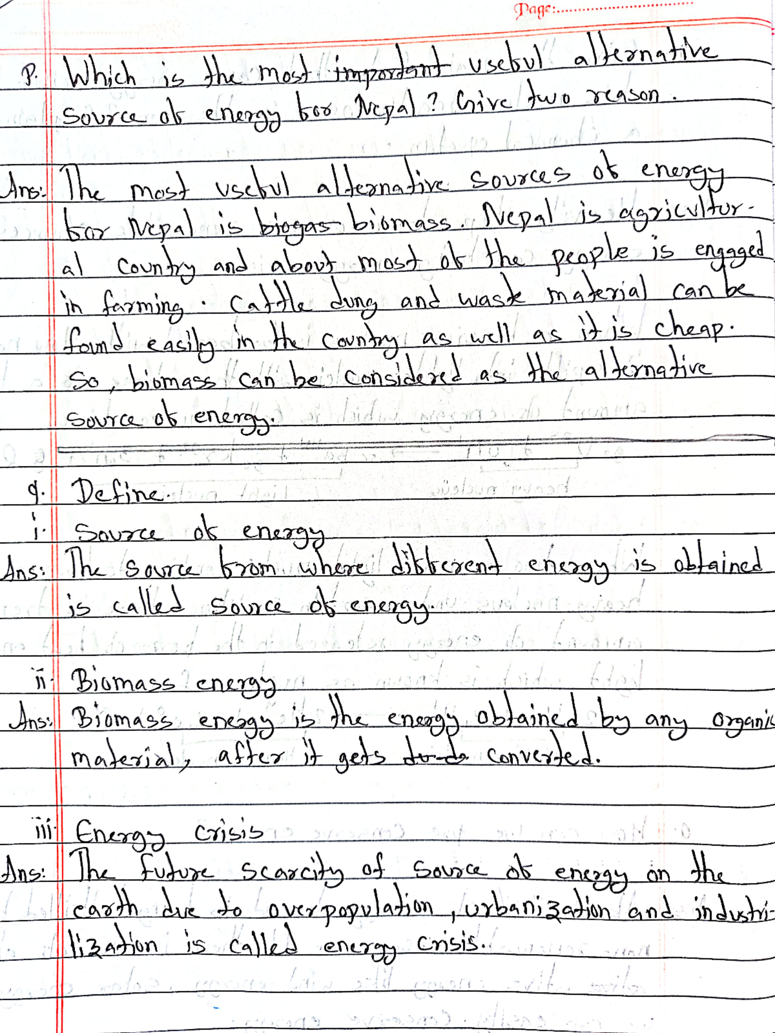 Energy Class 10 Science Notes