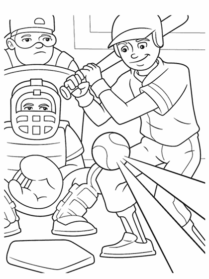 Top 10 Coloring Pages of Kids baseball Sports