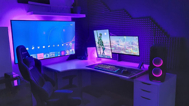 Upgraded Gaming Setup With 3 Screens