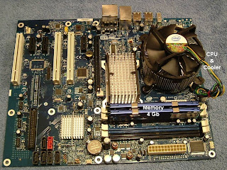 Motherboard with CPU and memory
