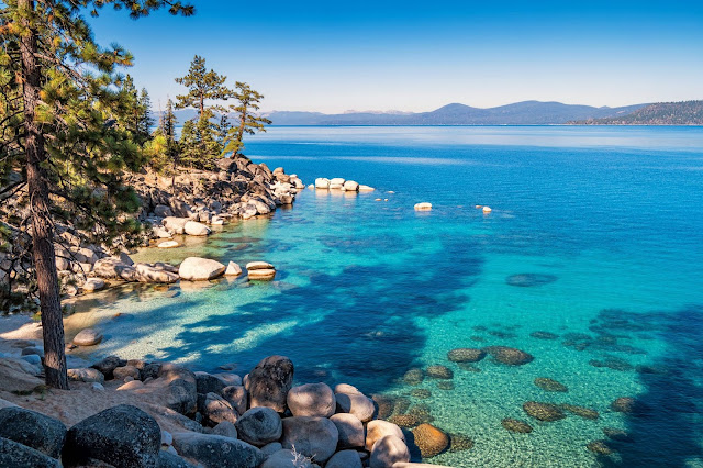 clear blue waters of lake tahoe