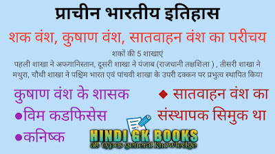 शक वंश, कुषाण वंश और सातवाहन वंश का इतिहास | History of Shaka Dynasty, Kushan Dynasty and Satavahana Dynasty in hindi