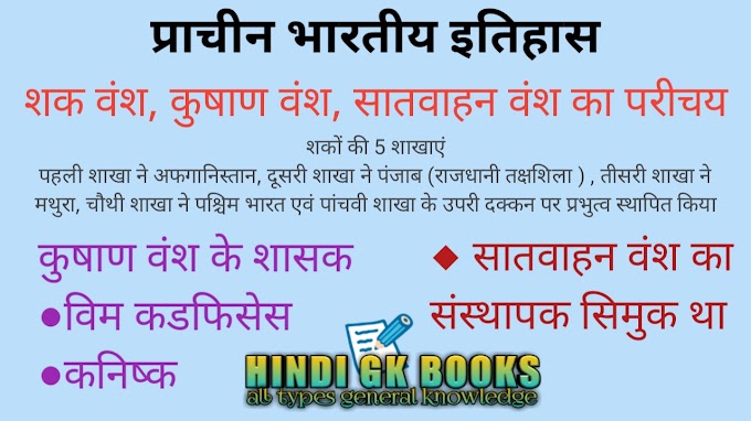 शक वंश, कुषाण वंश और सातवाहन वंश का इतिहास | History of Shaka Dynasty, Kushan Dynasty and Satavahana Dynasty in hindi