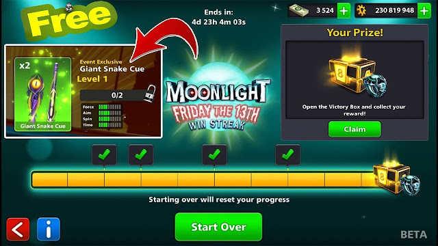 Moonlight Win Streak Free Cue And Ring 8bp