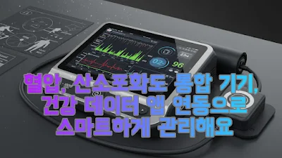 혈압, 산소포화도 통합 기기, 건강 데이터 앱 연동으로 스마트하게 관리해요