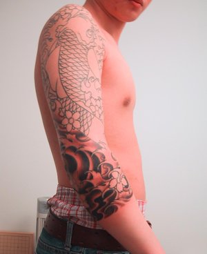 Sleeve Japanese Koi Fish