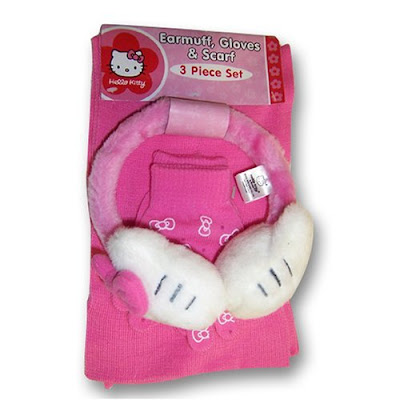 Hello Kitty Earmuff, Scarf and Gloves 