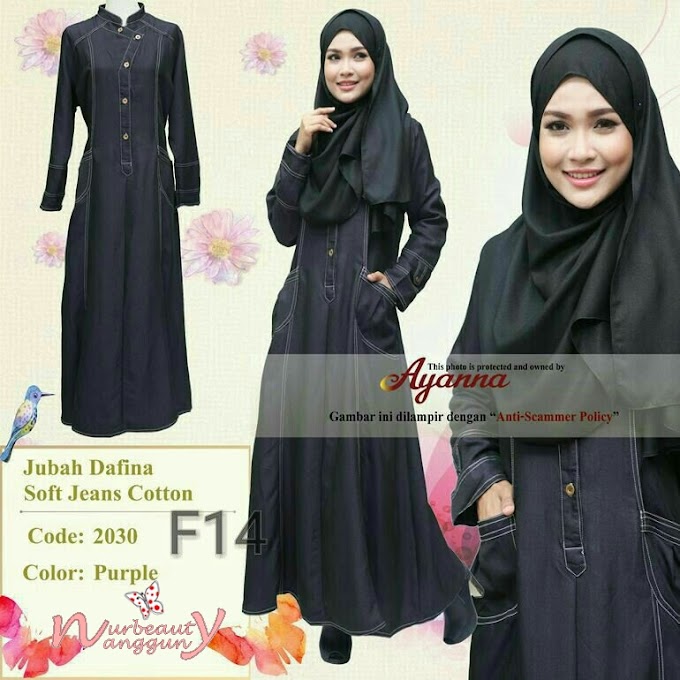 Jubah Dafina Soft Jeans Cotton