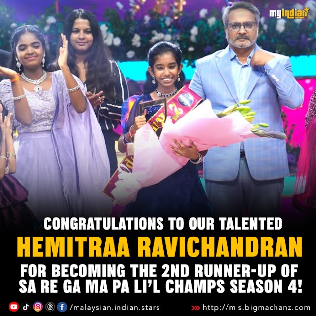 Malaysian Talent Shines on International Stage: Hemitraa Ravichandran Named 2nd Runner-Up in Sa Re Ga Ma Pa Li’l Champs Season 4