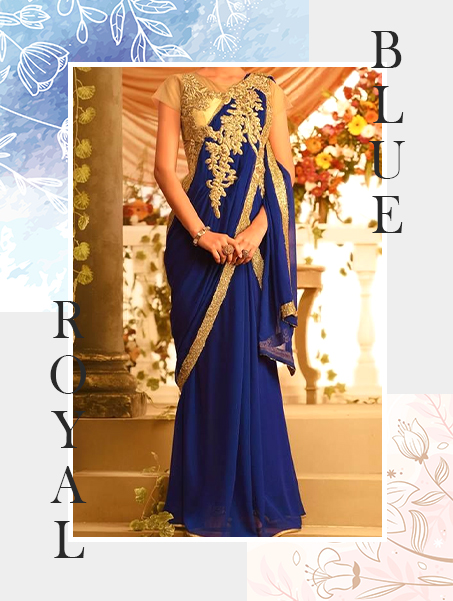 Royal Blue Saree cum Gown