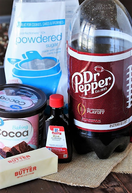 Ingredients to Make Dr. Pepper Chocolate Icing Image