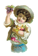This wonderful graphic image is of an adorable Victorian die cut of a boy . (dcboywfruit)