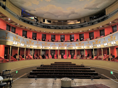 View of auditorium showing gallery area just below the ceiling  Theatre Royal, Bury St Edmunds