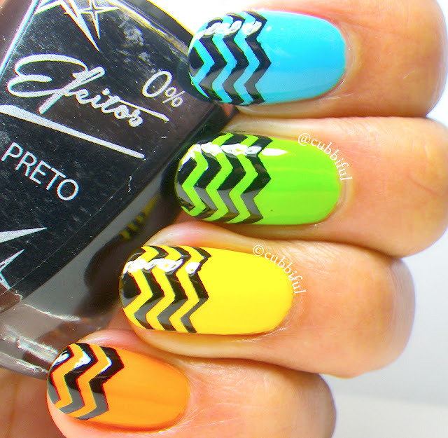 Rainbow Chevron Nails