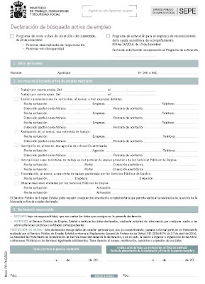 Declaración de Búsqueda Activa de Empleo