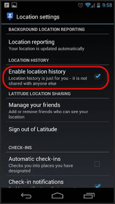 google now location history setting