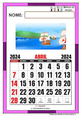 Calendário de 2024 ilustrado