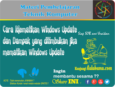 Cara Menonaktifkan dan Mematikan Windows Update