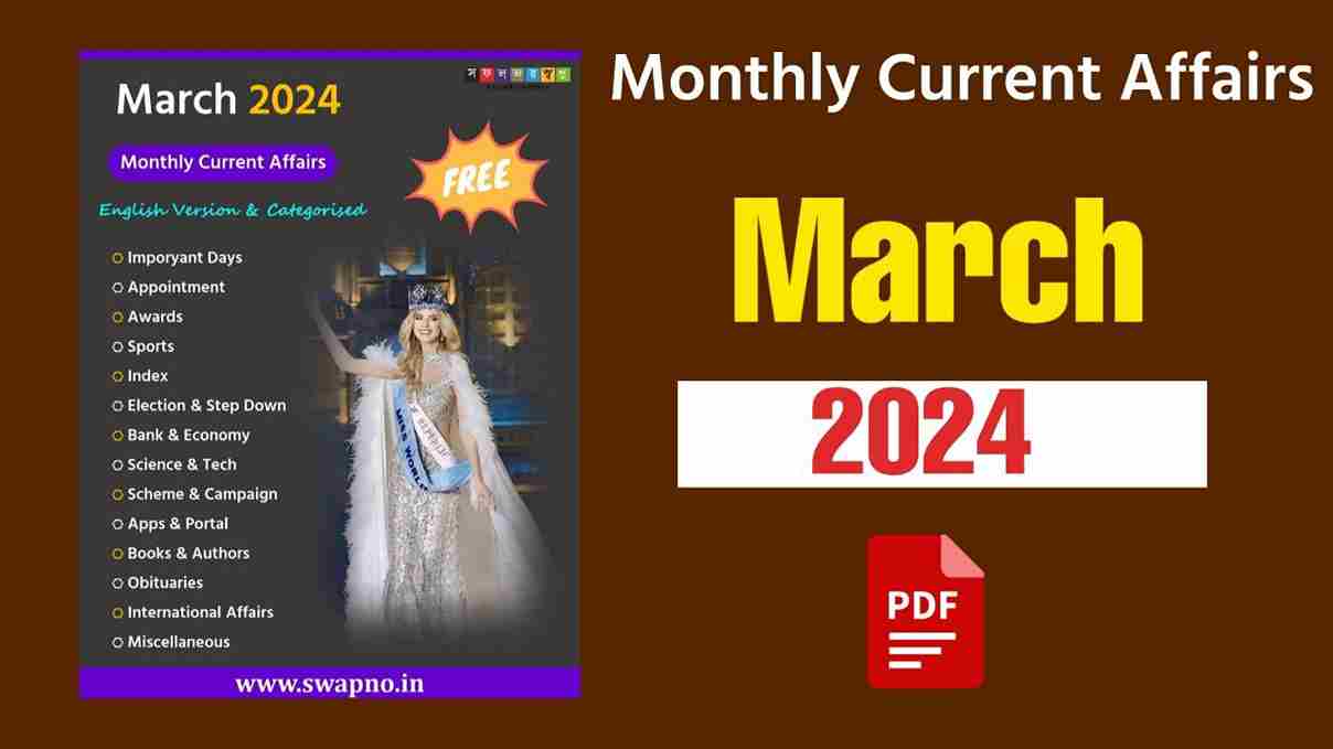 March 2024 Monthly Current Affairs in English PDF