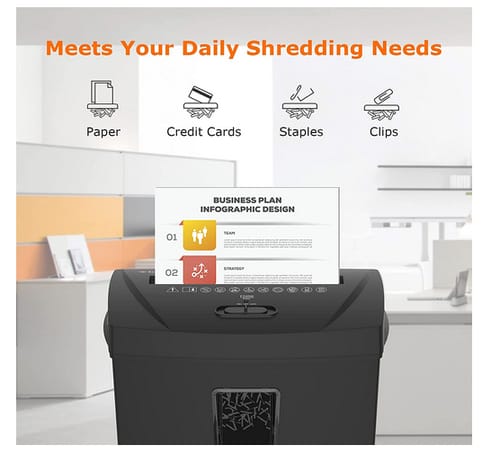 bonsaii 12-Sheet Cross-Cut Paper Shredder with Solid Cutters