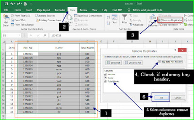 delete duplicate data in excel