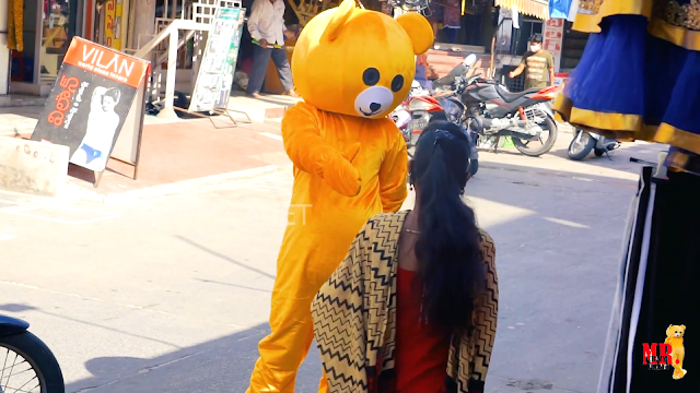 Dancing Funny Teddy Bear On public || public Funny Teddy Bear in Dancing || Funny Chirala ||#MRCP