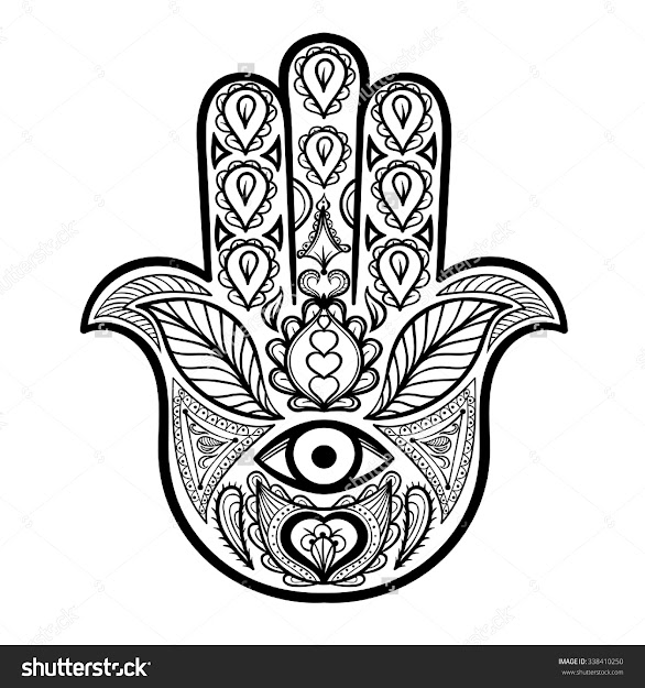 Zentangle Vector Hamsa Hand For Adult Anti Stress Coloring Pages In Doodle  Style Ornamental Tribal