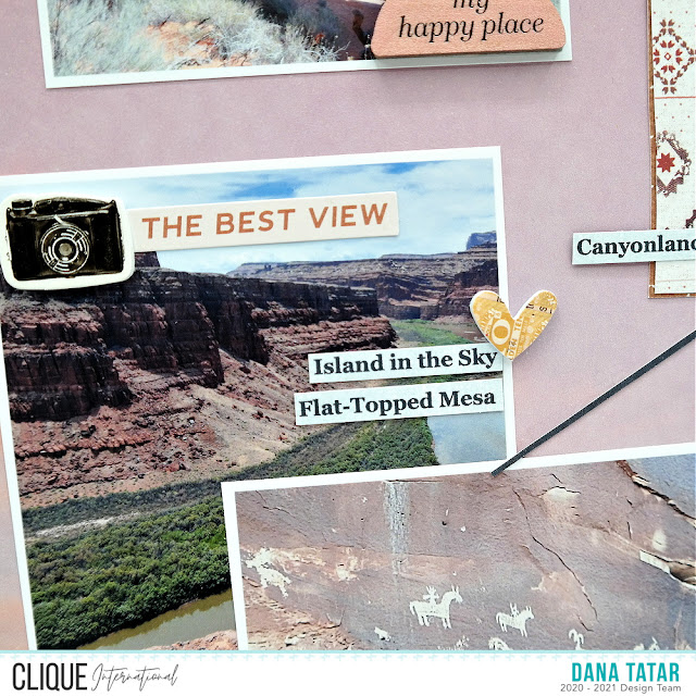 How to Label and Embellish Vacation Photos on a Scrapbook Layout