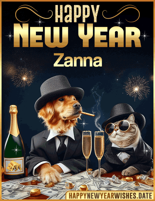 Happy New Year wishes gif Zanna