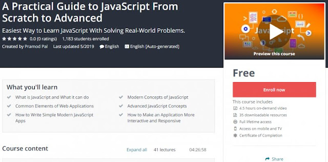 [100% Free] A Practical Guide to JavaScript From Scratch to Advanced