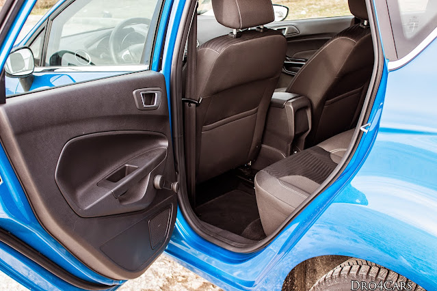 The rear seats of the six-gen 2014 Ford Fiesta