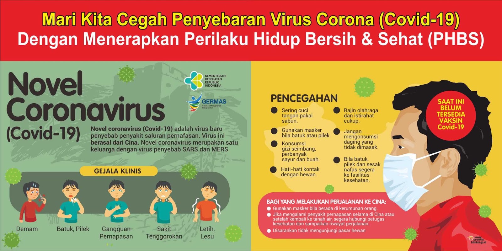 Banner pencegahan virus corona untuk masyarakat