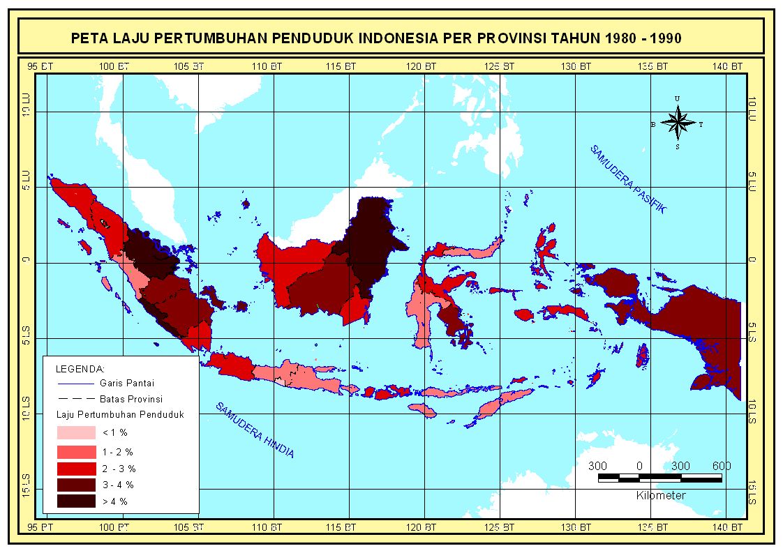 My Note Peta Laju Pertumbuhan Penduduk di Indonesia  Tahun 