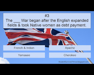 The ___ War began after the English expanded fields & took Native women as debt payment. Answer choices include: French & Indian, Apache, Yamasee, Cherokee