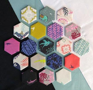 Cotton and Steel Honeymoon Fabric modern hexies quilt