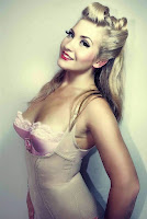 Cupless shapewear and pink balconette bra.