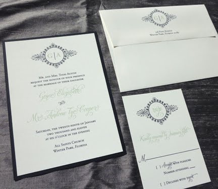 New Design Monogram Wedding Invitation