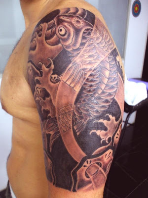 Label: Japanese Koi Tattoo Art - Arm Tatoo