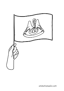 Louisiana flag coloring page for kids