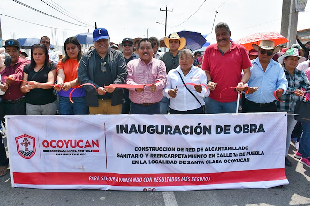 Gobierno municipal inaugura importante obra vial en Santa Clara Ocoyucan