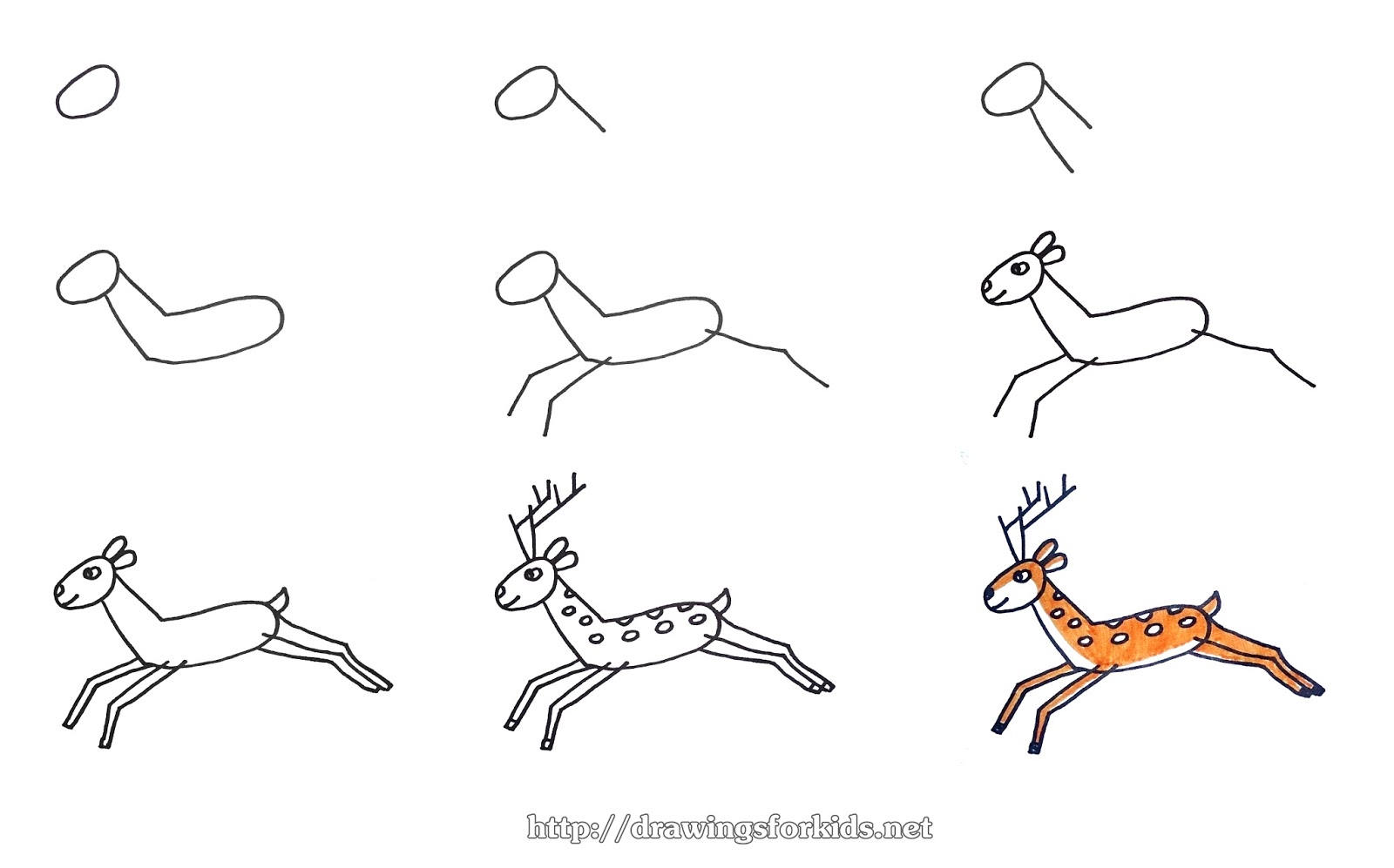 How to draw Christmas Reindeer for kids - drawingsforkids.net