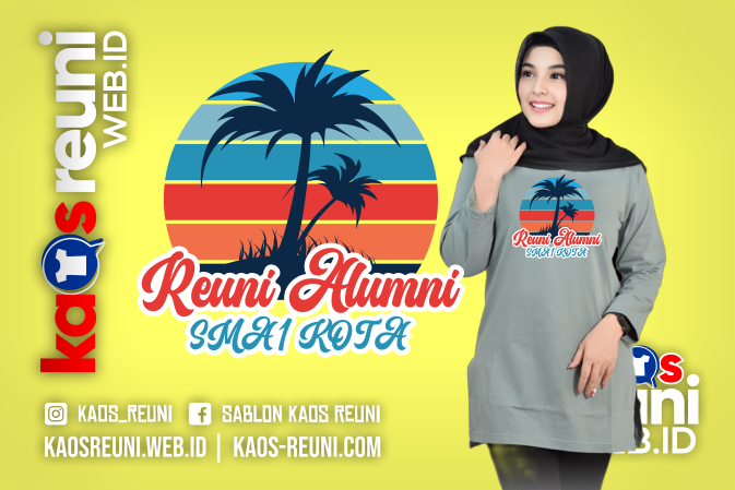 Model Kaos Reuni Alumni Wanita Muslimah Islami Tunik Dress Terbaru Modis Keren