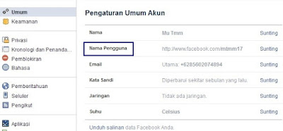 Cara Mengubah Nama Pengguna Facebook