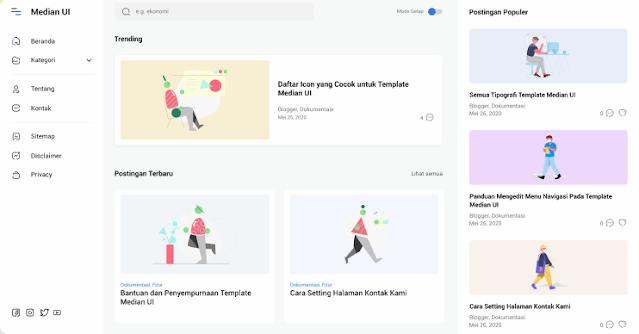 Download the Best Free Median UI V1.6 Premium Blogger Template 2022