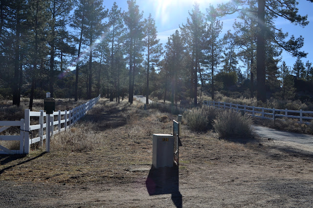 trailhead at a road junction