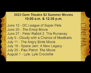 2023 Summer Matinee Movies at Gem Theatre in Kannapolis NC