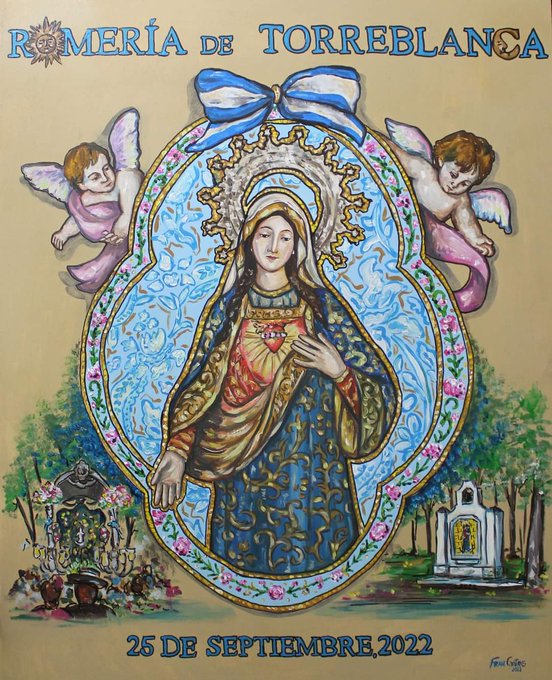 Cartel anunciador de la Romería en honor a la Inmaculada Corazón de María de Sevilla