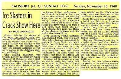 1940 newspaper clipping about the Royal Ice Palace revue