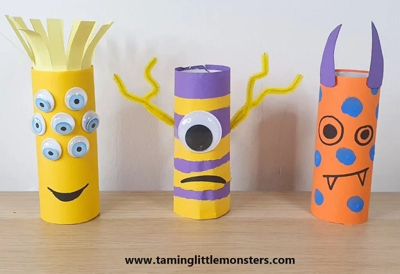 fine motor toilet paper roll monster craft