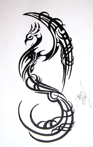 Tribal Dragon Tattoo Design by